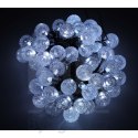Lampki ogrodowe solarne kulki 7m 50LED zimny biały