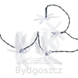 Lampki ogrodowe solarne ważki 6,5m 30LED multikolor