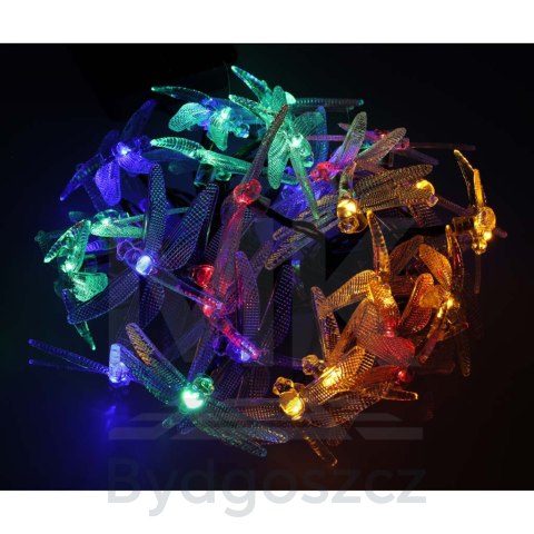 Lampki ogrodowe solarne ważki 6,5m 30LED multikolor Lampki ogrodowe solarne ważki 6,5m 30LED multikolor
