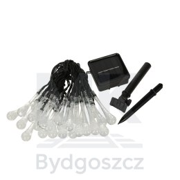 Lampki solarne ogrodowe łezki 6,5m 30LED ciepły biały