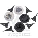Lampy ogrodowe solarne najazdowe gruntowe czujnik zmierzchu wbijane świecący dysk 8LED 4szt. zimny biały