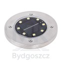 Lampy ogrodowe solarne najazdowe gruntowe czujnik zmierzchu wbijane świecący dysk 8LED 4szt. zimny biały