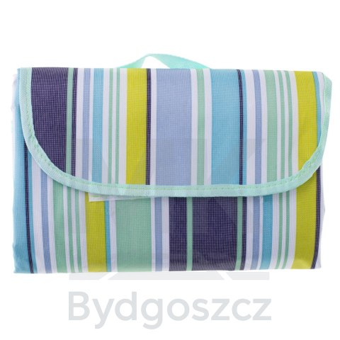 Mata plażowa wodoodporna koc piknikowy plażowy składany torba XXL 200x200cm niebieska Mata plażowa wodoodporna koc piknikowy plażowy składany torba XXL 200x200cm niebieska