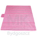 Mata plażowa wodoodporna koc piknikowy plażowy składany torba XXL 200x200cm różowa
