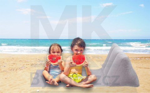 Mata plażowa z dmuchanym oparciem leżak na plażę do domu ogrodu z poduszką uniwersalny szary Mata plażowa z dmuchanym oparciem leżak na plażę do domu ogrodu z poduszką uniwersalny szary