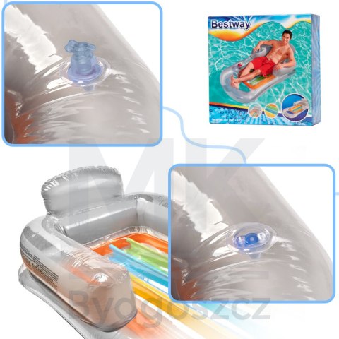 Materac dmuchany fotel BESTWAY 43028 szary