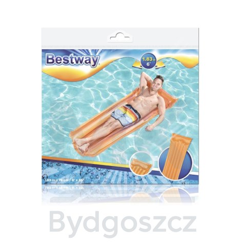 Materac dmuchany plażowy do pływania na basen wodę BESTWAY 44013 pomarańczowy 90kg 183cm Materac dmuchany plażowy do pływania na basen wodę BESTWAY 44013 pomarańczowy 90kg 183cm