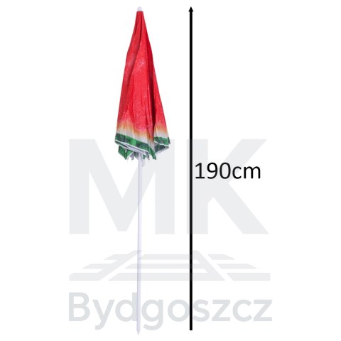 Parasol ogrodowy plażowy regulowany łamany 150cm arbuz UV Parasol ogrodowy plażowy regulowany łamany 150cm arbuz UV