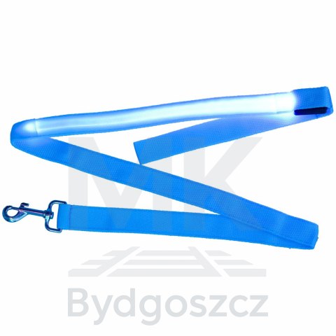 Smycz dla psa kota świecąca spacer jesień zima noc LED 1,2 m niebieska Smycz dla psa kota świecąca spacer jesień zima noc LED 1,2 m niebieska