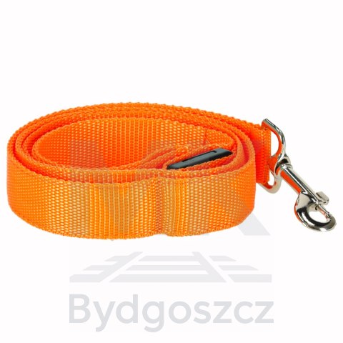 Smycz dla psa kota świecąca spacer jesień zima noc LED 1,2 m pomarańczowa Smycz dla psa kota świecąca spacer jesień zima noc LED 1,2 m pomarańczowa