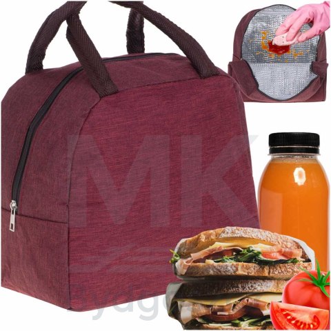 Torba termiczna na lunch jedzenie śniadaniowa izolacyjna czerwona Torba termiczna na lunch jedzenie śniadaniowa izolacyjna czerwona
