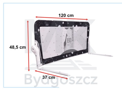 Barierka osłona ochronna do łóżka otwierana 120cm czarna Barierka osłona ochronna do łóżka otwierana 120cm czarna