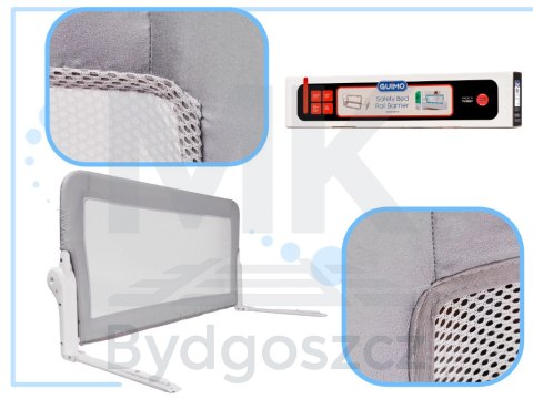 Barierka osłona ochronna do łóżka otwierana 150cm szara Barierka osłona ochronna do łóżka otwierana 150cm szara