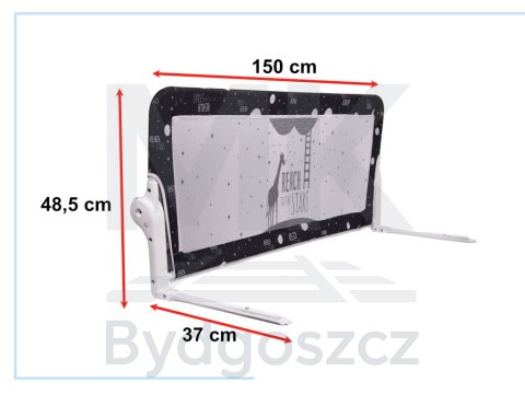 Barierka osłona ochronna do łóżka otwierana150cm czarna Barierka osłona ochronna do łóżka otwierana150cm czarna