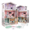 Domek dla lalek drewniany mebelki pastelowy 117cm