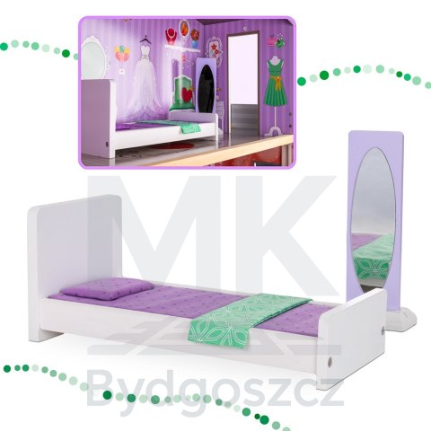 Domek dla lalek drewniany mebelki pastelowy 117cm Domek dla lalek drewniany mebelki pastelowy 117cm