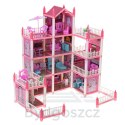 Domek dla lalek willa różowa DIY 4 poziomy mebelki 61cm
