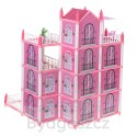 Domek dla lalek willa różowa DIY 4 poziomy mebelki 61cm
