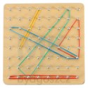 Geoboard geoplan drewniana układanka tworzenie kształtów z gumek