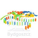 Gra edukacyjna domino klocki wyrzutnia samolot ze schodami i kulą zestaw
