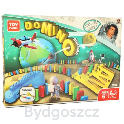Gra edukacyjna domino klocki wyrzutnia samolot ze schodami i kulą zestaw Gra edukacyjna domino klocki wyrzutnia samolot ze schodami i kulą zestaw