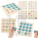Gra planszowa memory montessori zestaw puzzle drewniane 4 karty