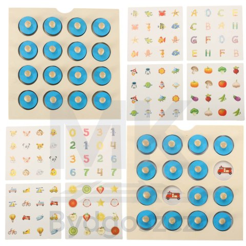 Gra planszowa memory montessori zestaw puzzle drewniane 4 karty Gra planszowa memory montessori zestaw puzzle drewniane 4 karty