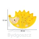 Gra zręcznościowa montessori układanka balansująca klocki drewniane jeż nawlekane owoce
