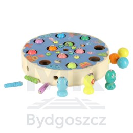 Gra zręcznościowa rodzinna rybki gąsienice łowienie montessori