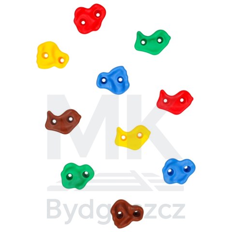Kamienie wspinaczkowe uchwyty do wspinaczki dla dzieci kolorowe 10 szt + śruby Kamienie wspinaczkowe uchwyty do wspinaczki dla dzieci kolorowe 10 szt + śruby
