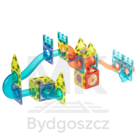 Klocki magnetyczne marble tor kulkowy świecący 75 elementów Klocki magnetyczne marble tor kulkowy świecący 75 elementów