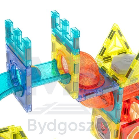 Klocki magnetyczne marble tor kulkowy świecący 75 elementów Klocki magnetyczne marble tor kulkowy świecący 75 elementów
