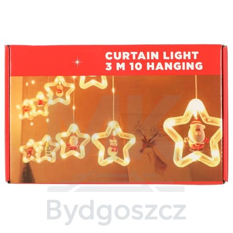 Kurtyna Led na okno girlanda gwiazdki świąteczna choinkowa 3 m 125 LED Kurtyna Led na okno girlanda gwiazdki świąteczna choinkowa 3 m 125 LED