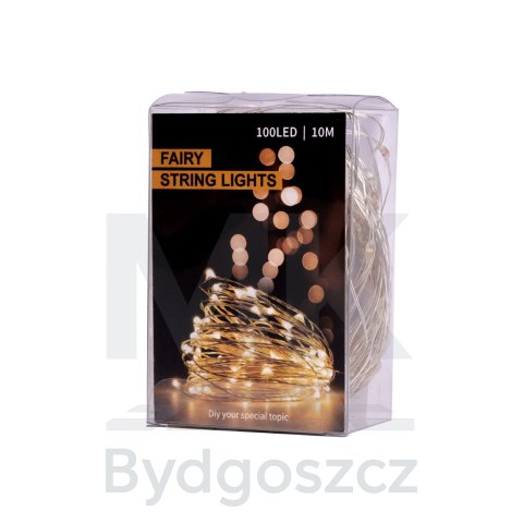 Lampki LED druciki dekoracyjne świąteczne choinkowe 10m 100LED multikolor Lampki LED druciki dekoracyjne świąteczne choinkowe 10m 100LED multikolor