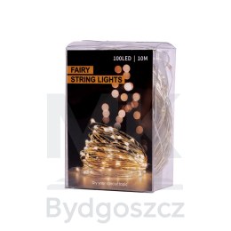 Lampki LED druciki dekoracyjne świąteczne choinkowe 10m 100LED zimny biały