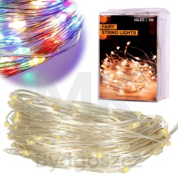 Lampki LED druciki dekoracyjne świąteczne choinkowe 5m 50LED multikolor