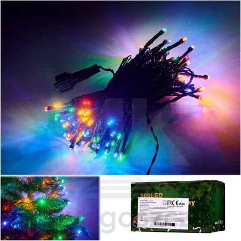 Lampki LED łańcuch świetlny świąteczne choinkowe 10m 100LED multikolor 8 trybów świecenia Lampki LED łańcuch świetlny świąteczne choinkowe 10m 100LED multikolor 8 trybów świecenia