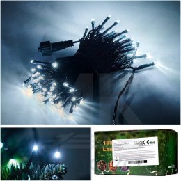 Lampki LED łańcuch świetlny świąteczne choinkowe 10m 100LED zimny biały 8 trybów świecenia