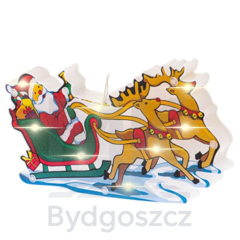 Lampki LED wisząca ozdoba dekoracja okna świąteczna przyssawka sanie Mikołaja Lampki LED wisząca ozdoba dekoracja okna świąteczna przyssawka sanie Mikołaja
