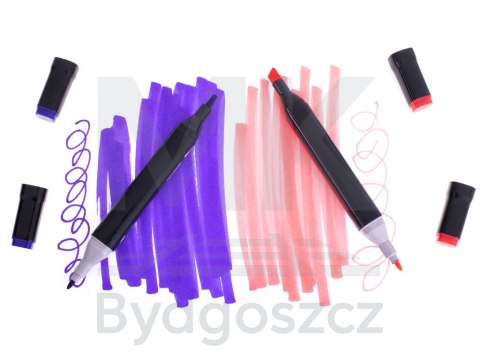Markery dwustronne alkoholowe w etui 168 sztuk Markery dwustronne alkoholowe w etui 168 sztuk