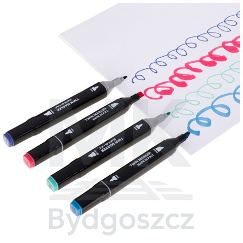 Markery dwustronne mazaki alkoholowe w etui 168 + podstawka Markery dwustronne mazaki alkoholowe w etui 168 + podstawka