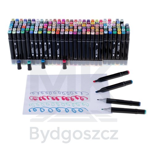 Markery dwustronne mazaki alkoholowe w etui 168 + podstawka Markery dwustronne mazaki alkoholowe w etui 168 + podstawka