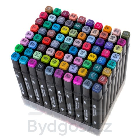 Markery dwustronne mazaki alkoholowe w etui 80 + podstawka Markery dwustronne mazaki alkoholowe w etui 80 + podstawka