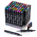Markery dwustronne mazaki alkoholowe w etui 80 + podstawka