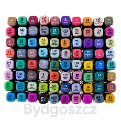 Markery dwustronne mazaki alkoholowe w etui 80 + podstawka Markery dwustronne mazaki alkoholowe w etui 80 + podstawka