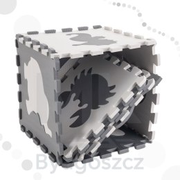 Mata edukacyjna dla dzieci piankowa puzzle szara 85 x 85 cm 9 elementów