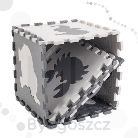 Mata edukacyjna dla dzieci piankowa puzzle szara 85 x 85 cm 9 elementów Mata edukacyjna dla dzieci piankowa puzzle szara 85 x 85 cm 9 elementów