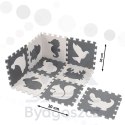 Mata edukacyjna dla dzieci piankowa puzzle szara 85 x 85 cm 9 elementów