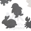Mata edukacyjna dla dzieci piankowa puzzle szara 85 x 85 cm 9 elementów