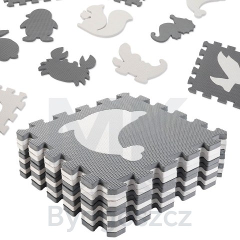 Mata edukacyjna dla dzieci piankowa puzzle szara 85 x 85 cm 9 elementów Mata edukacyjna dla dzieci piankowa puzzle szara 85 x 85 cm 9 elementów